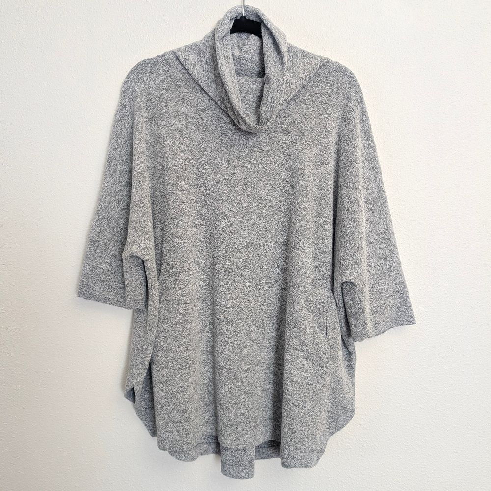 Caslon Grey Zip Back Pullover Sweater Top Size M/L Oversized - Picture 3 of 11